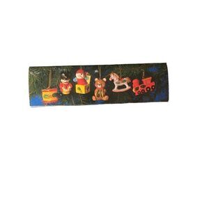 Vintage Enesco, E-2199 ceramic hanging tree ornaments Christmas/holiday /six ￼